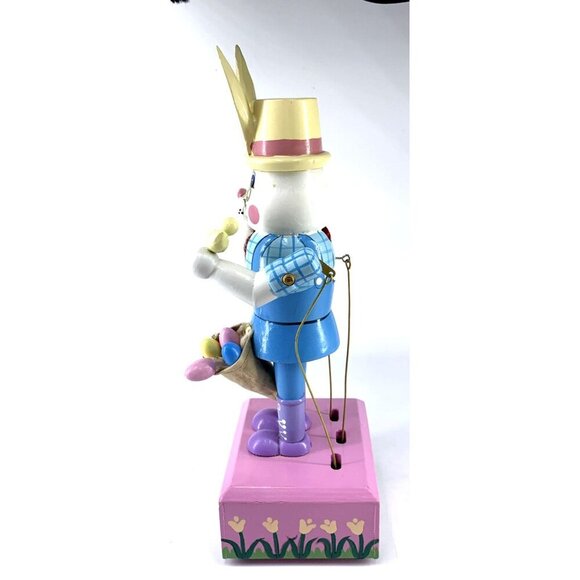 Kurt Adler Easter Rabbit Nutcracker Bunny Musical Music Box Hand Painted 12" - Picture 7 of 10